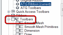 Expand the Toolbars node