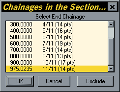 Chainages in the Section File Dialogue Box