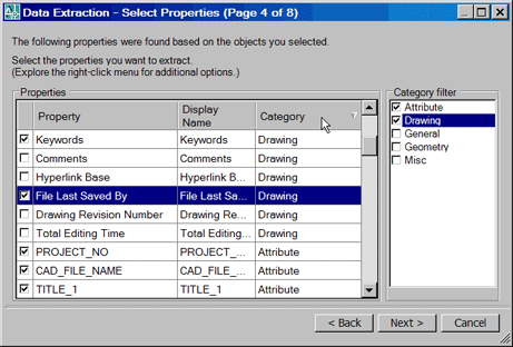 Data Extraction - Select Properties