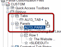 Panel to tab