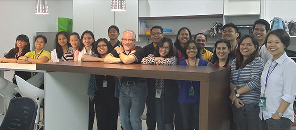 Michael with students in Manila