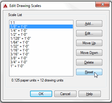 Edit scales dialog