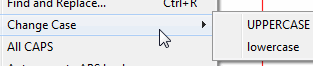 Change Case menu