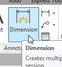 The new DIM command on the Ribbon