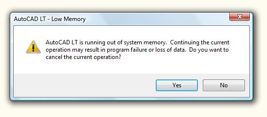 AutoCad LT 2009: Running out of system memory - AutoCAD ...