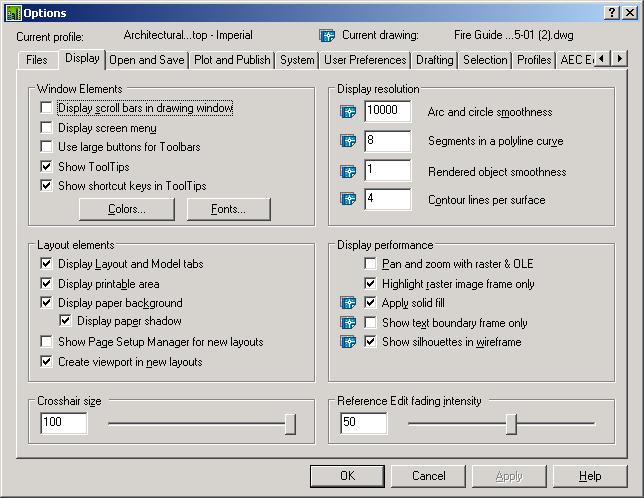 Shadow settings
