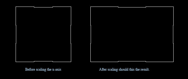 Scale a block in one way direction x autocad 2d drafting object 