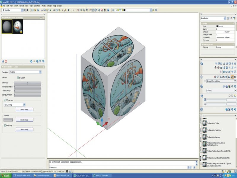Material mapped to 3d block - AutoCAD 3D Modelling & Rendering ...
