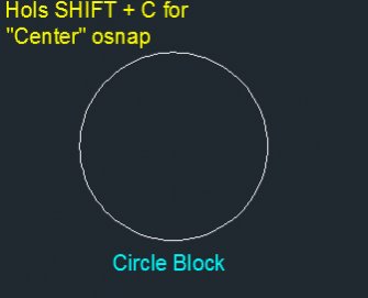 Draw line snapped to 45 degrees angle of circle block - AutoCAD ...