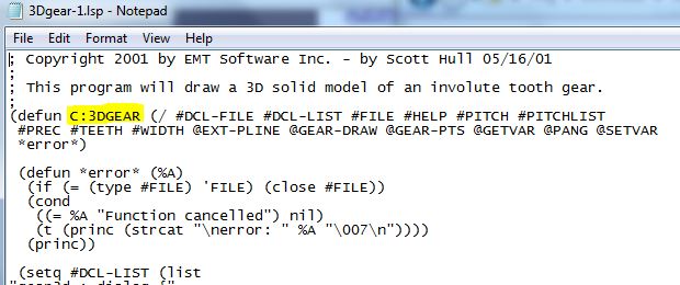 Create Spur Gear from ACAD 2008 not work 2013 - AutoLISP, Visual LISP ...