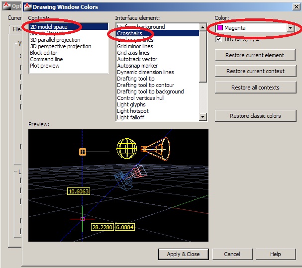 change the colour of my cursor - AutoCAD General - AutoCAD Forums