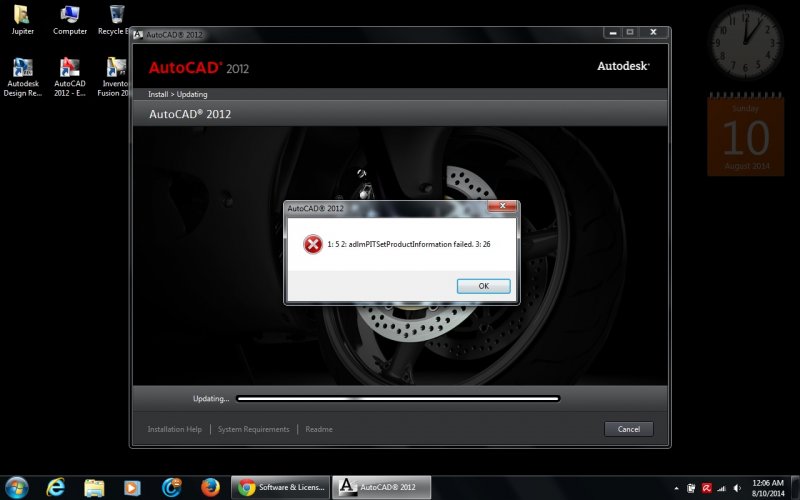Can Not Activate The Autocad 2012 Help Needed Software