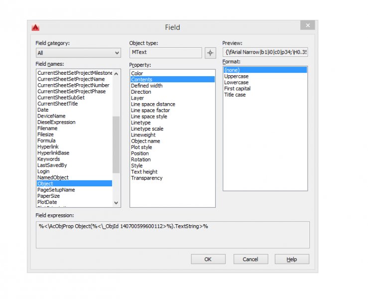Field Text Showing Full Contents Including Font - AutoCAD General ...
