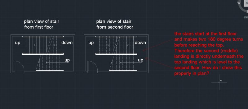 Drawing Stairs In Plan Cut Lines Dashed Lines Showing Objects