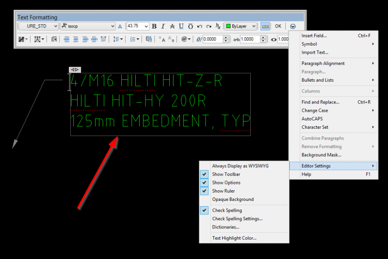 Frame Around MTEXT During Edit AutoCAD 2D Drafting, Object Properties