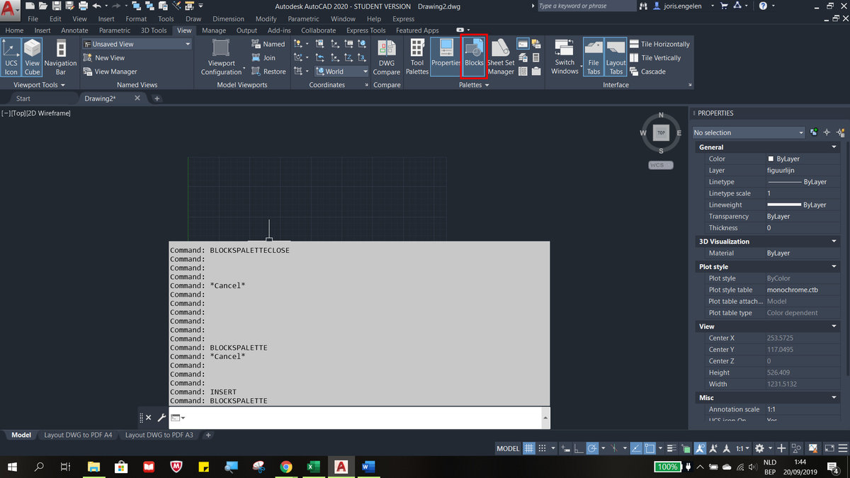 blockspalette disappeared (not autohide) - AutoCAD 2D Drafting ...