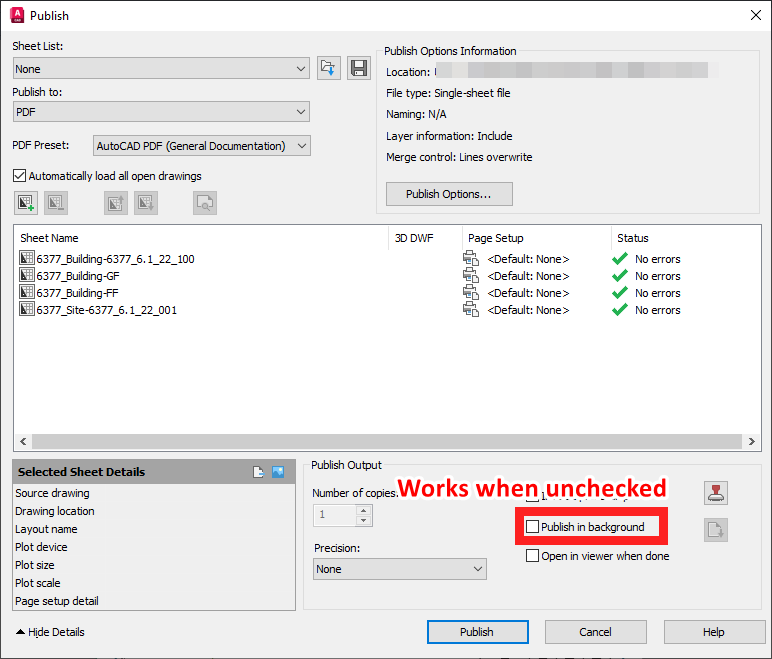 There are one or more very large, dense hatch patterns in this drawing..  when opening some drawings in AutoCAD