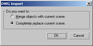 DWG Import Dialogue Box