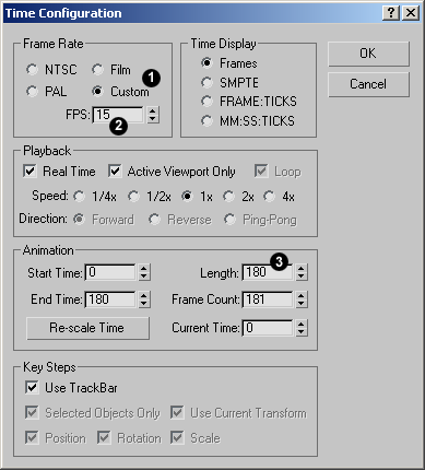 Time Configuration Dialogue Box