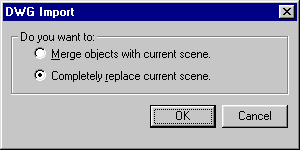 DWG Import Dialogue Box