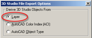 3D Studio File Export Options