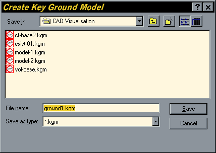 Create Key Ground Model Dialogue Box