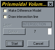 Prismoidal Volumes Dialogue Box